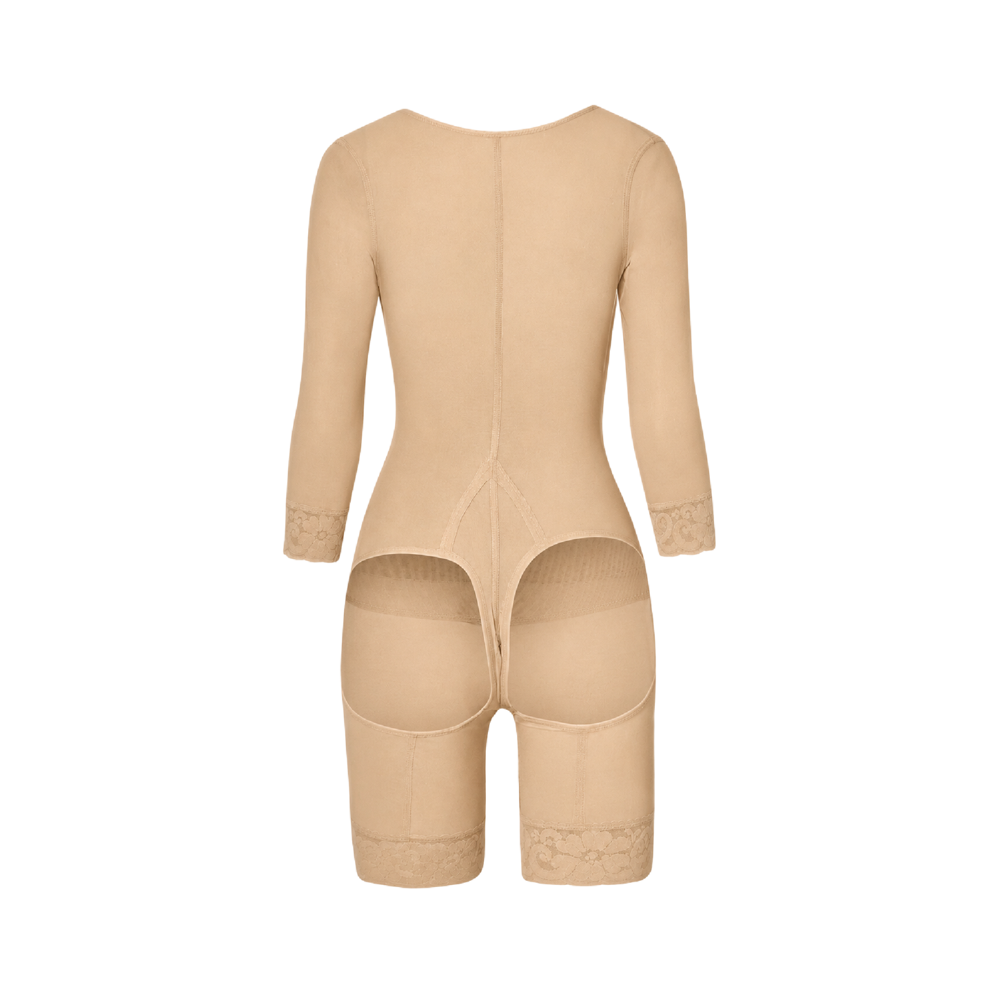 Body shaper with sleeves, half Leg and derriere