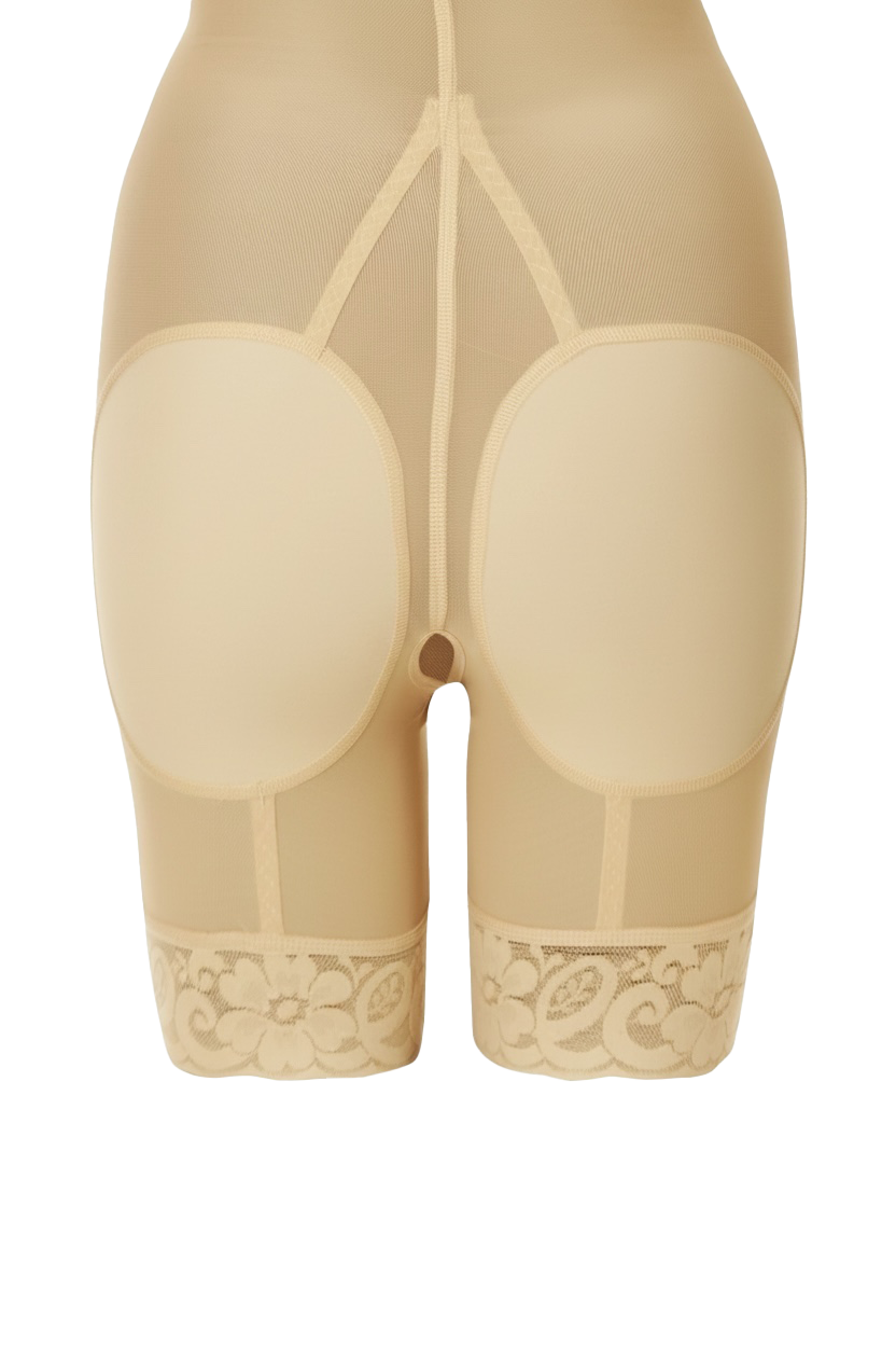 Strapless half leg lycra derrière with wire in front and back