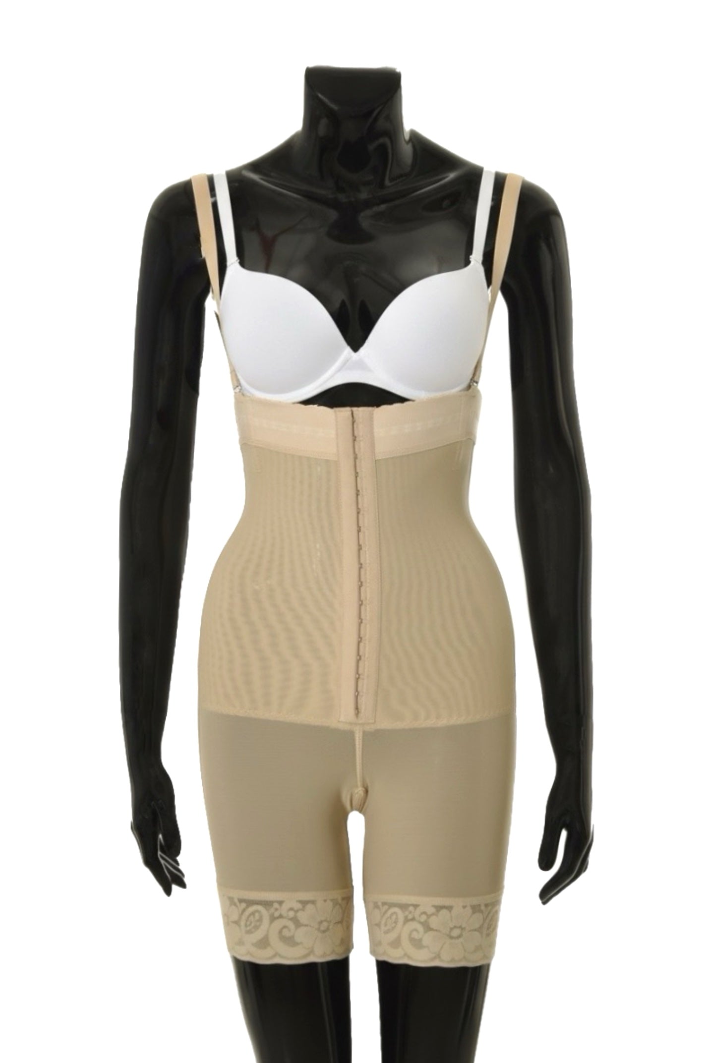 Model No.1909 strapless half leg lycra derrière with wire in front and back