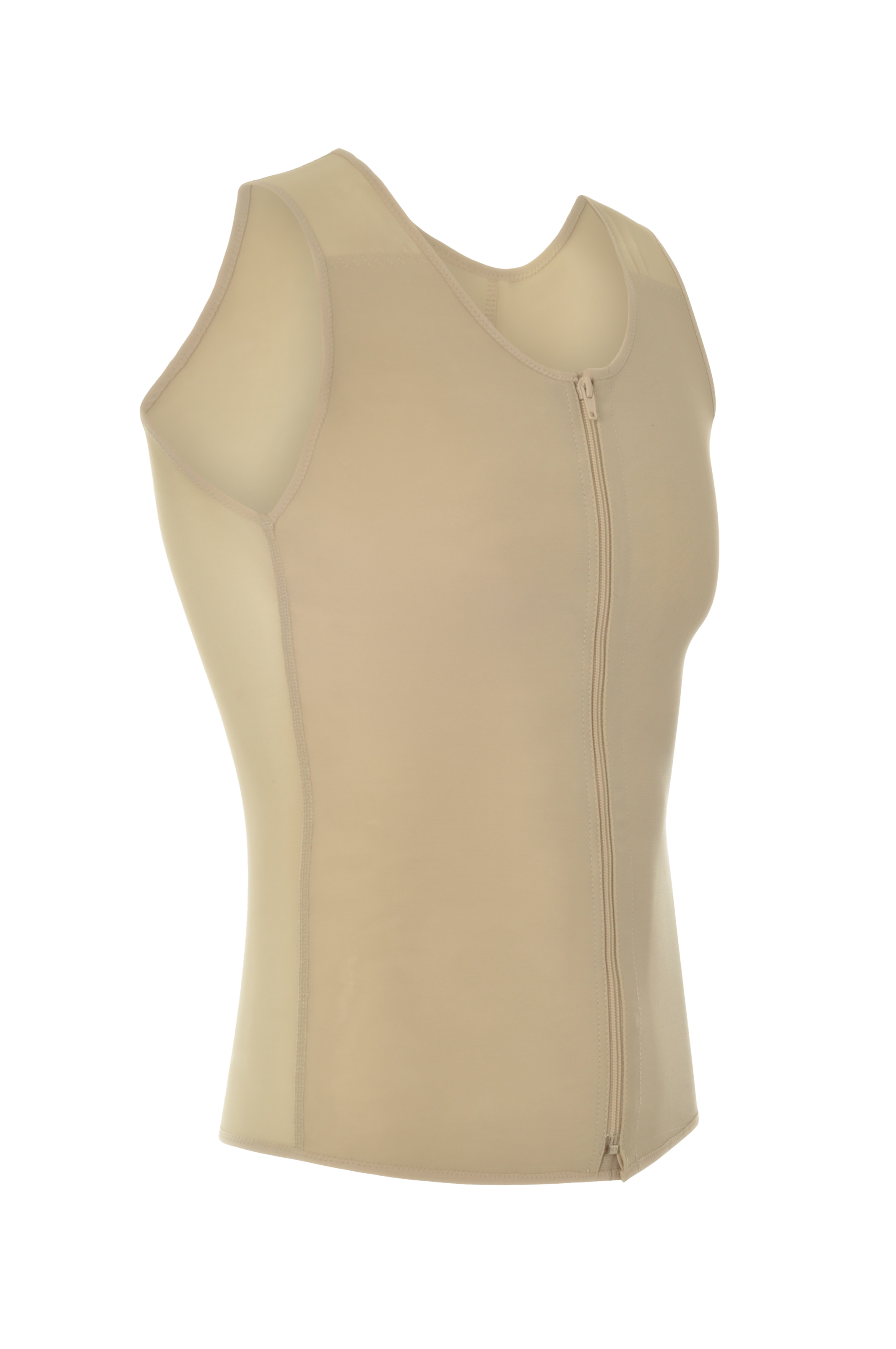 Male vest with zipper