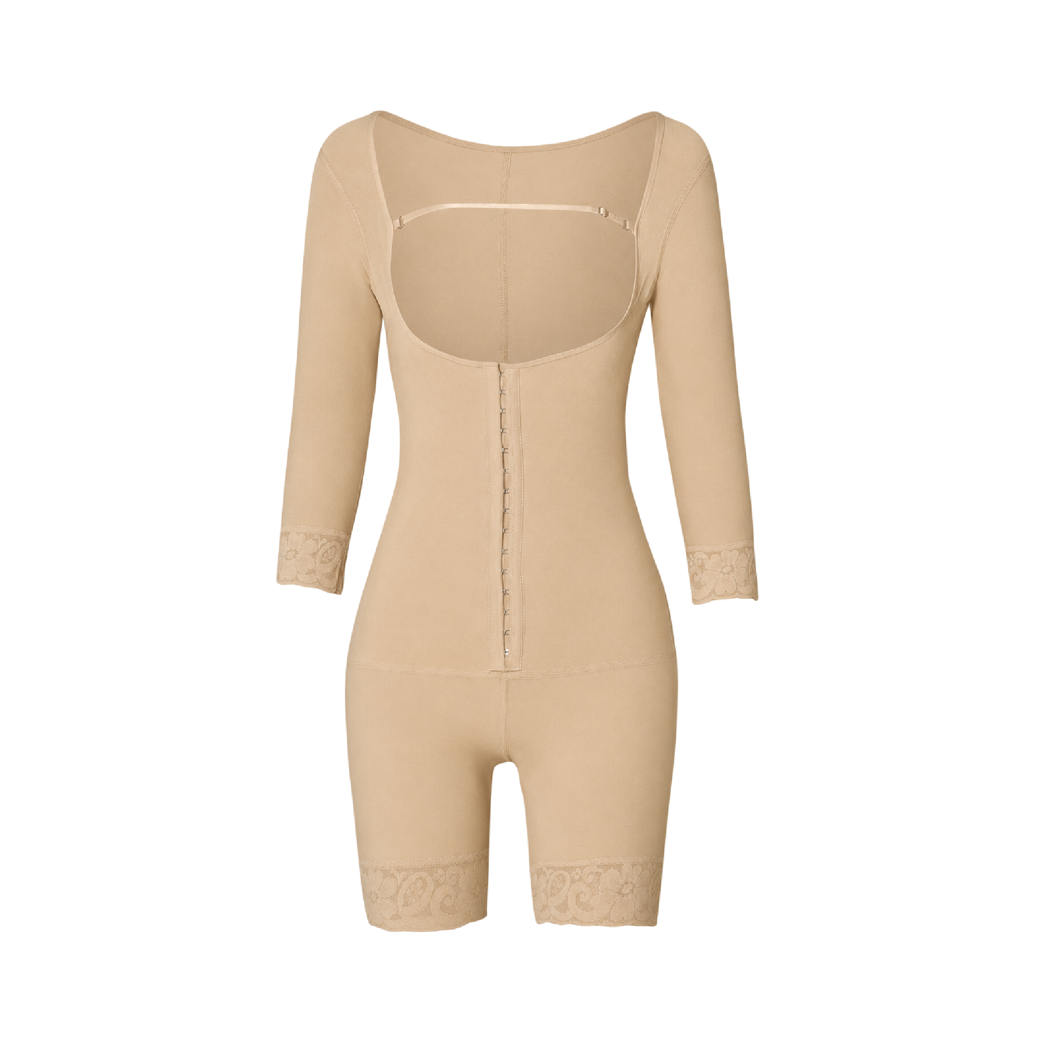 Body shaper with sleeves, half Leg and derriere