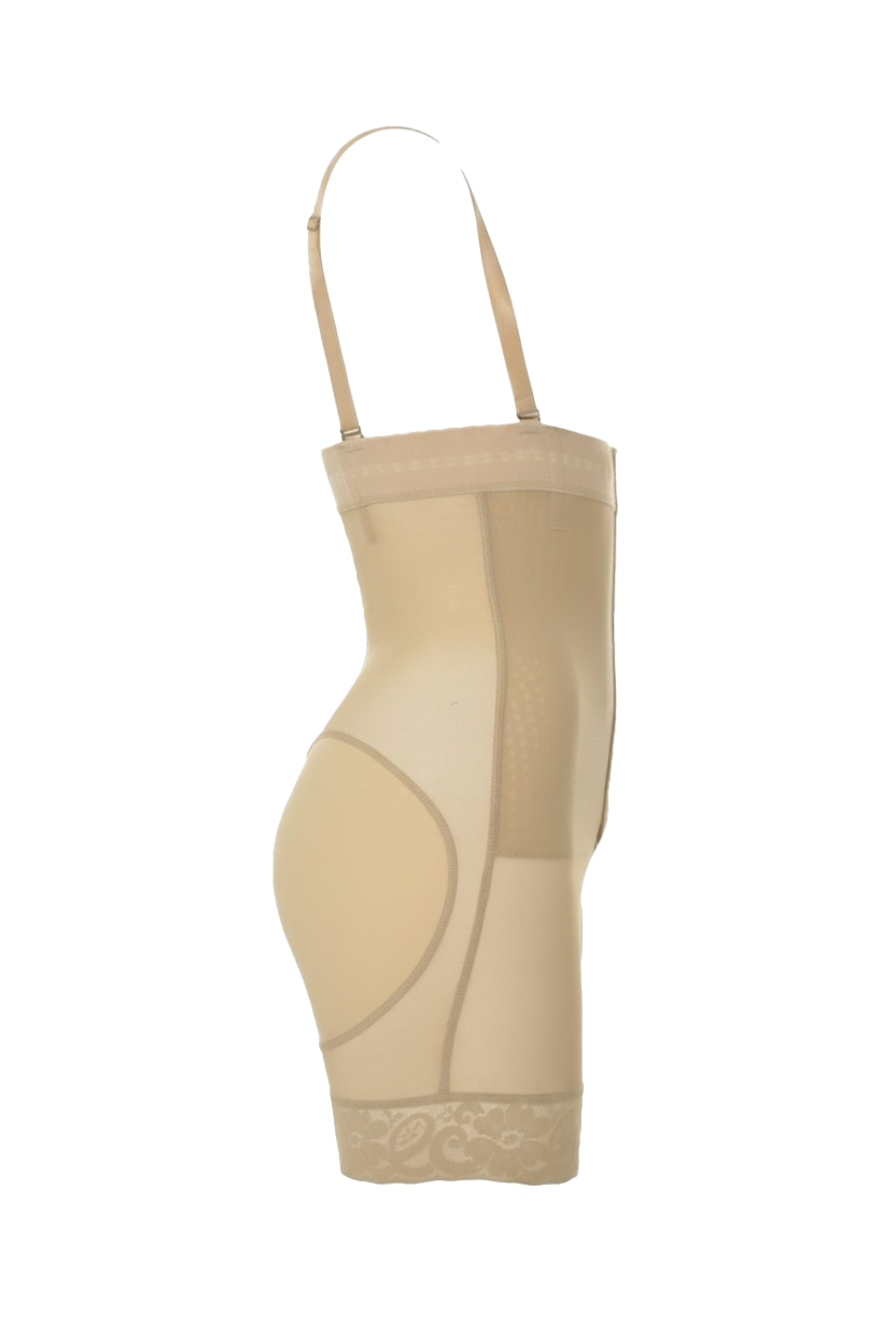 Strapless half leg lycra derrière with wire in front and back