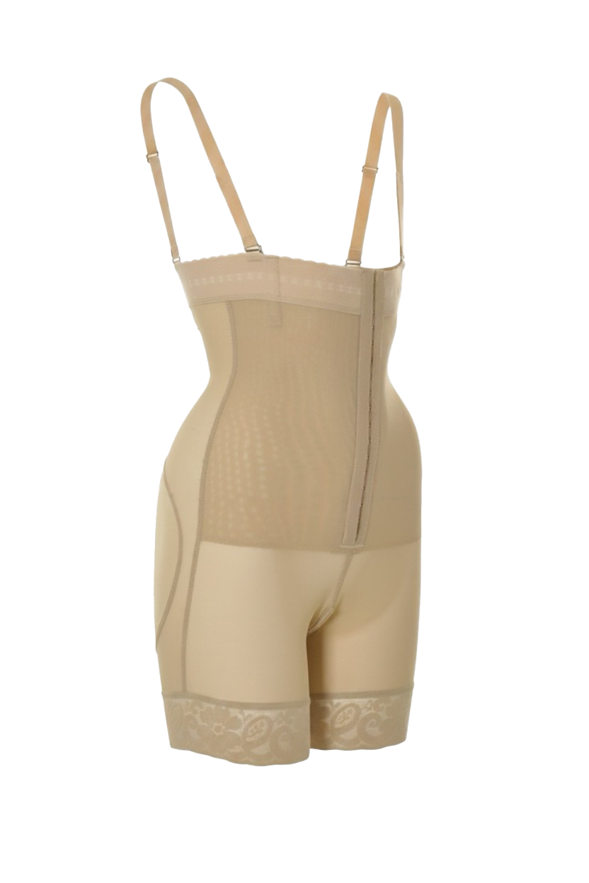 Strapless half leg lycra derrière with wire in front and back