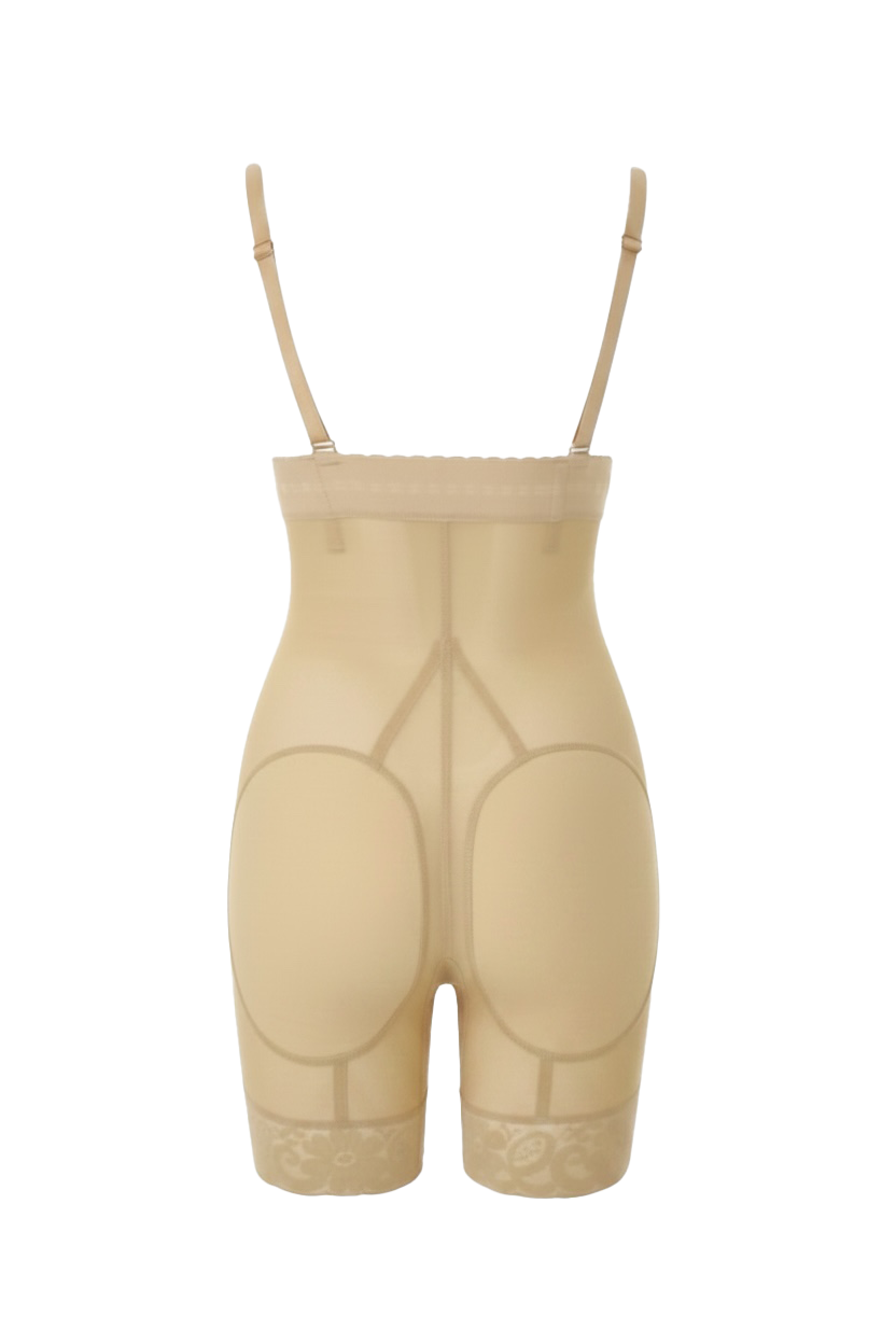 Strapless half leg lycra derrière with wire in front and back